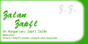zalan zapfl business card